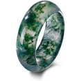 thumbnail image 1 of Natural Moss Agate Ring for Women & Men Natural Green Gemstone Rings Agate Jewelry Gift, 1 of 6