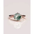 thumbnail image 1 of Natural Moss Agate Solitaire Ring-Round Cut Ring- Vintage Ring-Rose Gold Vermeil Birthstone Jewelry-Green Gemstone Ring For Women, 1 of 5