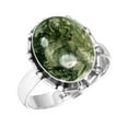 thumbnail image 1 of Natural Moss Agate Women Jewelry 925 Sterling Silver Ring, 1 of 6