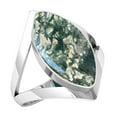 thumbnail image 1 of Natural Moss Agate Women Jewelry 925 Sterling Silver Ring, 1 of 10