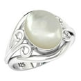 thumbnail image 1 of Natural Mother Of Pearl Ring 925 Sterling Silver Handmade Jewelry, 1 of 9
