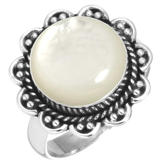 Natural Mother Of Pearl Women Jewelry 925 Sterling Silver Ring