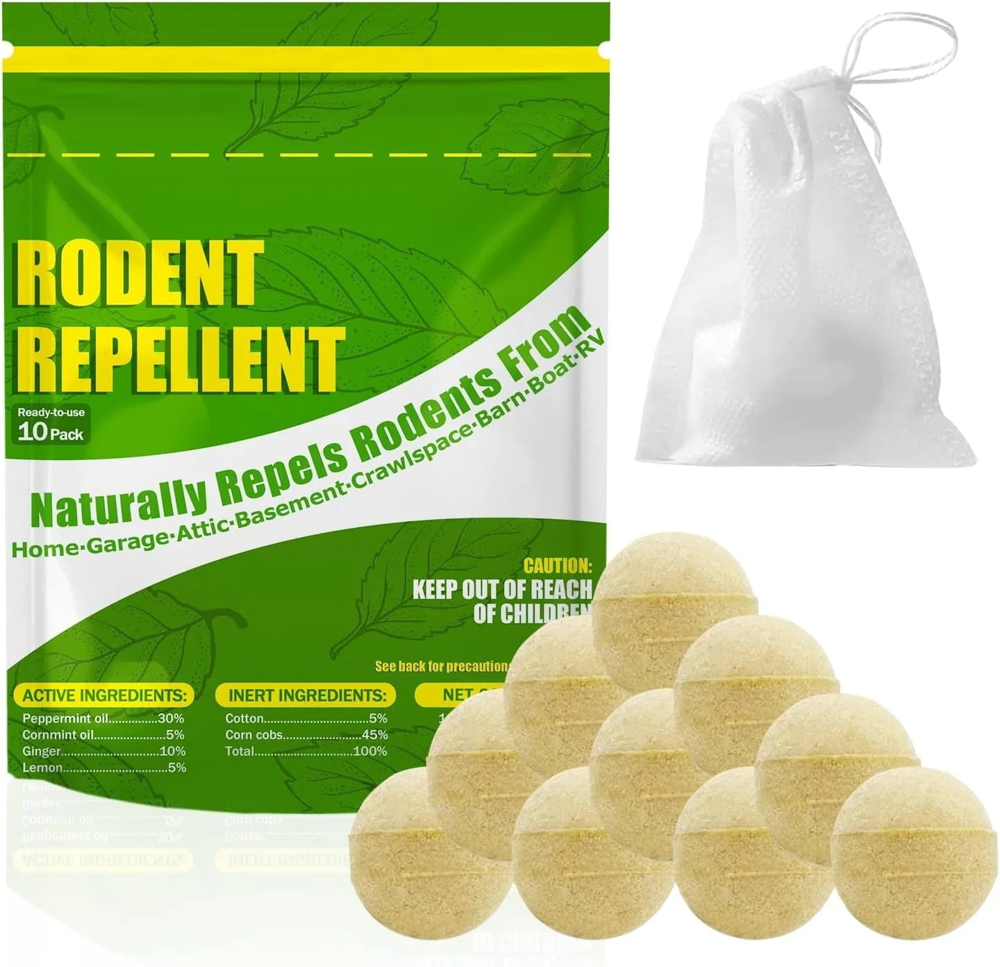 Natural Mouse Repellent, Mice Repellent Indoor and Outdoor, Peppermint Oils Rat Repellent for