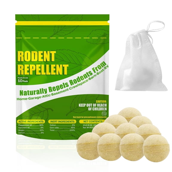 Natural Mouse Repellent, Mice Repellent Indoor and Outdoor, Peppermint Oils Rat Repellent for Repel Rodents Squirrels Ant Spider Mice Rats Other Pests, 10 Pack