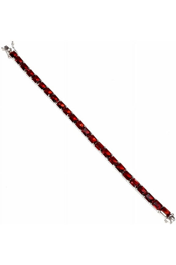 Natural Mozambique Garnet Gemstone 925 Sterling Silver Designer Tennis Bracelet Jewelry For Women