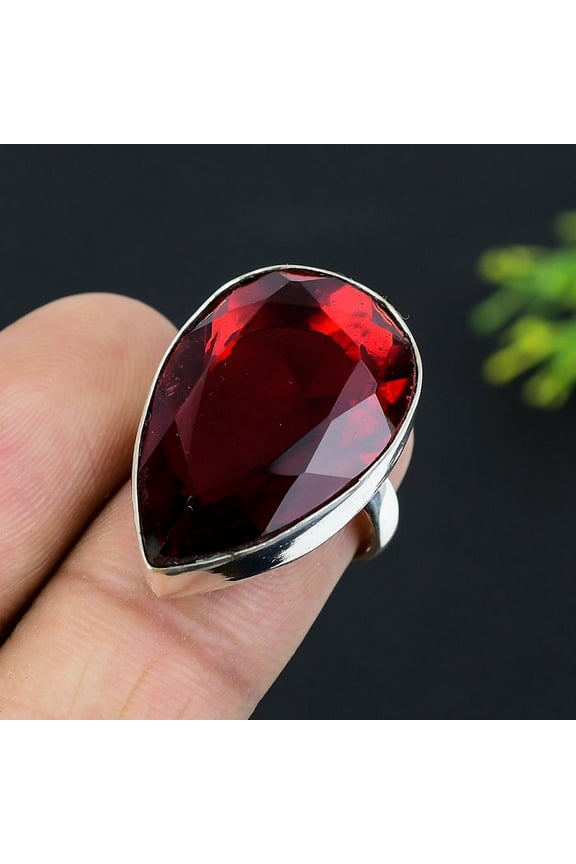 Natural Mozambique Garnet Gemstone 925 Sterling Silver Gift Ring Size 5