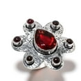 thumbnail image 1 of Natural Mozambique Garnet Gemstone 925 Sterling Silver Gift Ring Size 9, 1 of 2