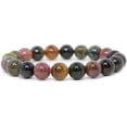 thumbnail image 1 of Natural Multi-Color Tourmaline Gemstone 10mm Round Beads Stretch Bracelet 7 Inch Unisex, 1 of 2