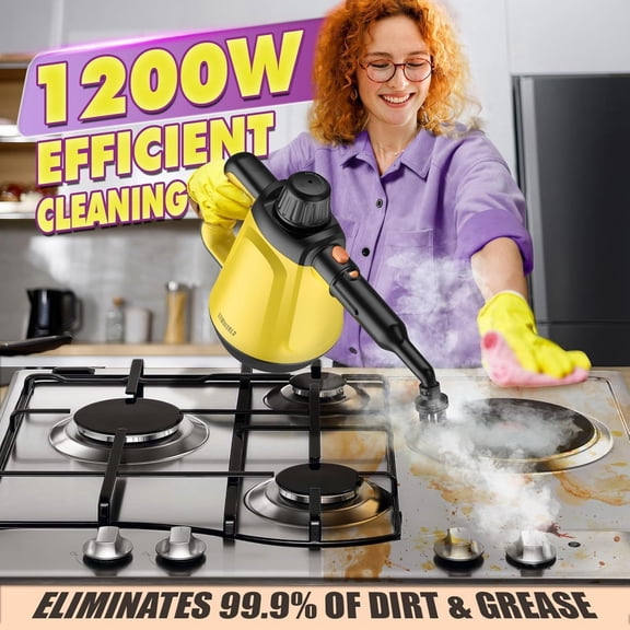 13.5OZ Pressurized Multipurpose On Demand Steam Cleaner for Home, Steamer for Cleaning Dirt, Grease, Grout, Tile, Windows, Couch, Car