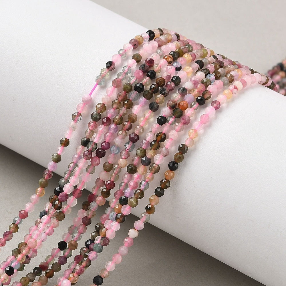 Multicolour Strands Natural Multicolor Beads Strands Grade AA Faceted Round 2mm Hole: 0.5mm ...