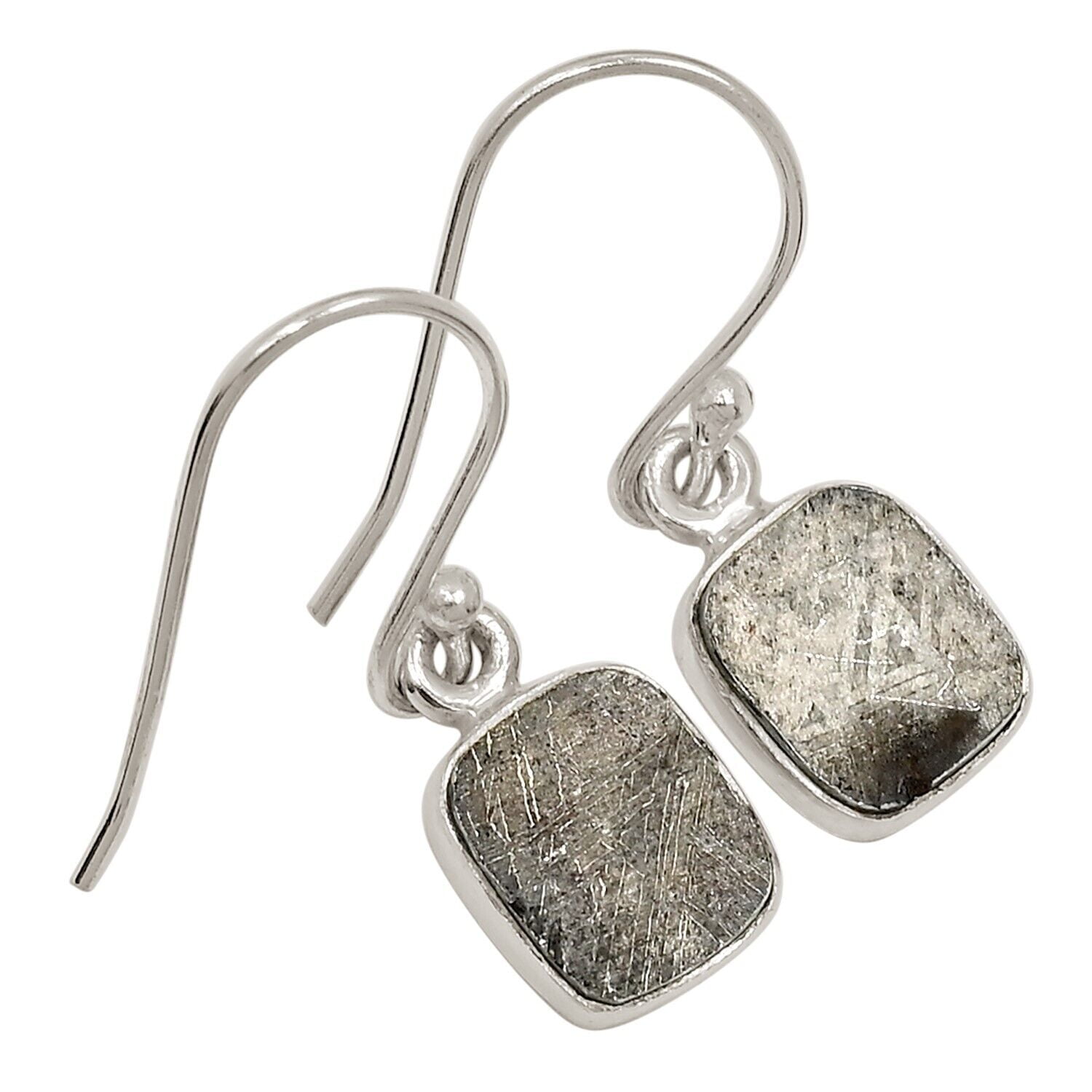 XTREMEGEMS Natural Muonionalusta Meteorite Sweden 925 Silver Earrings Jewelry ALLE-18390