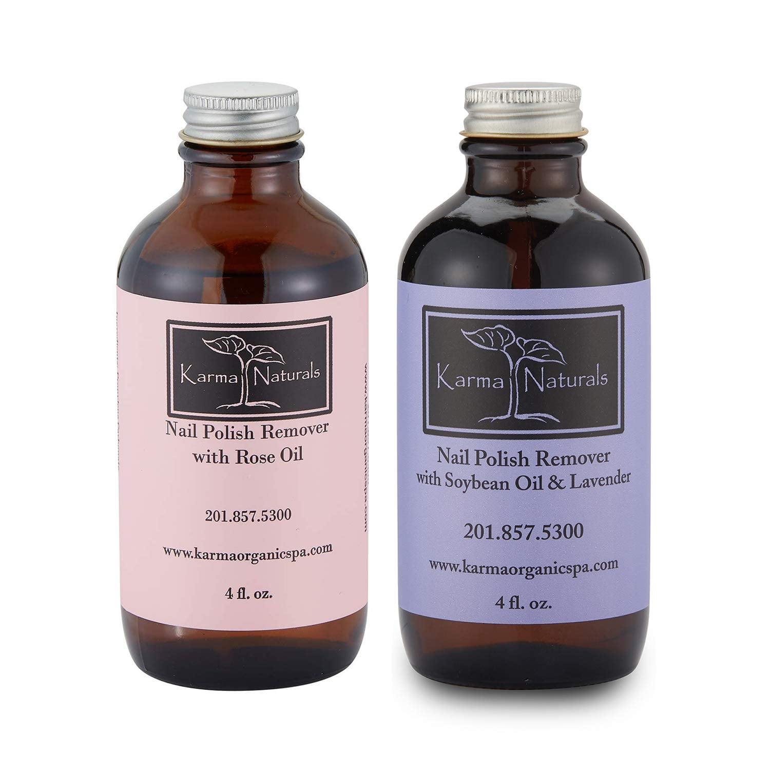 Natural Nail Polish Remover with Rose Oil and Soybean Lavender Non