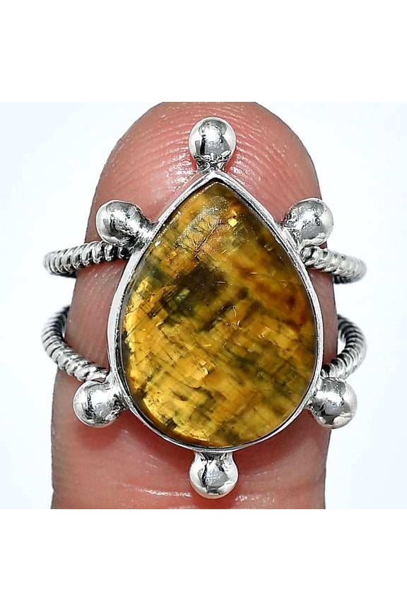 Natural Nellite 925 Sterling Silver Ring s.7.5 Jewelry R-1268 SDR242976