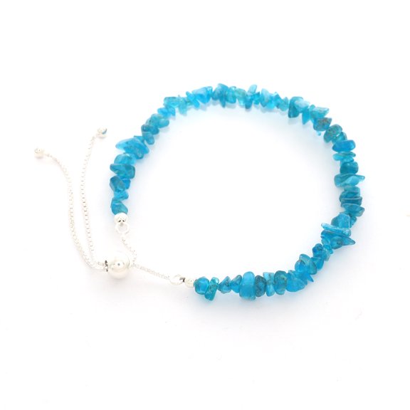 Natural Neon Apatite Rough Shape Bracelets in Sterling Silver for Women, Birthstone Jewelry for Her Birthday, Wedding Anniversary, Christmas, Mothers Day