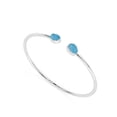 thumbnail image 1 of Natural Neon Apatite Rough Shape Twister Bangle Bracelet in Sterling Silver for Women, May Birthstone Jewelry for Her Birthday, Wedding Anniversary, Christmas, Mothers Day, 1 of 9
