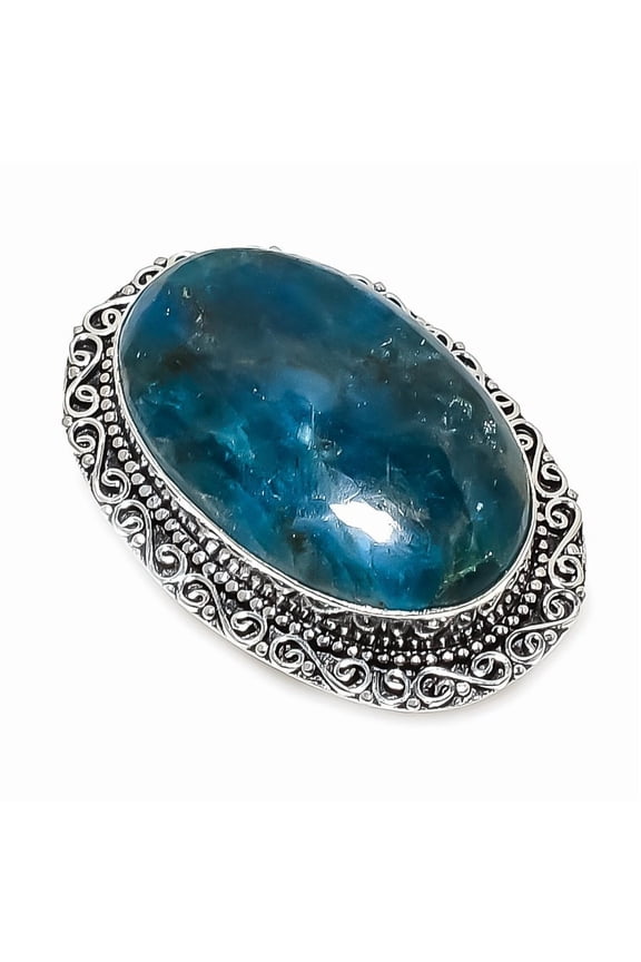 Natural Neon Blue Apatite Gemstone 925 Sterling Silver Jewelry Ring Size 8