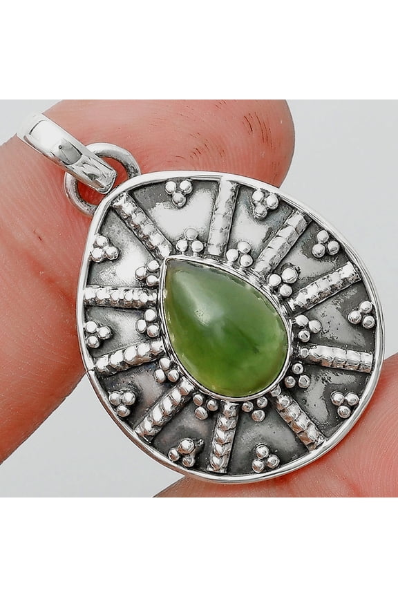 Natural Nephrite Jade - Canada 925 Sterling Silver Pendant Jewelry P-1465 SDP129098