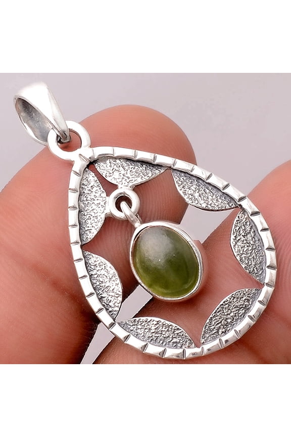 Natural Nephrite Jade - Canada 925 Sterling Silver Pendant Jewelry P-1478 SDP155229