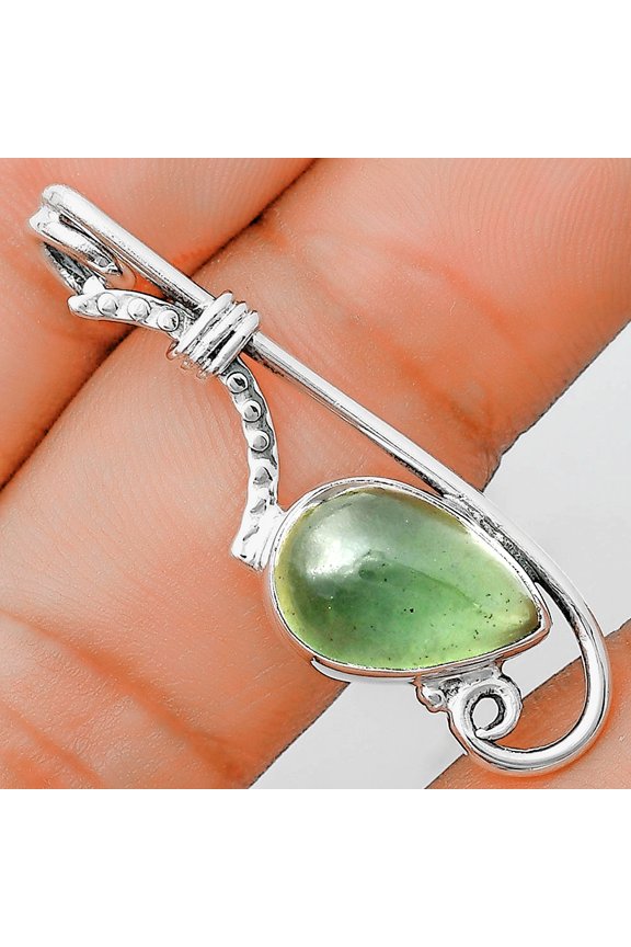 Natural Nephrite Jade - Canada 925 Sterling Silver Pendant Jewelry P-1682 SDP129228
