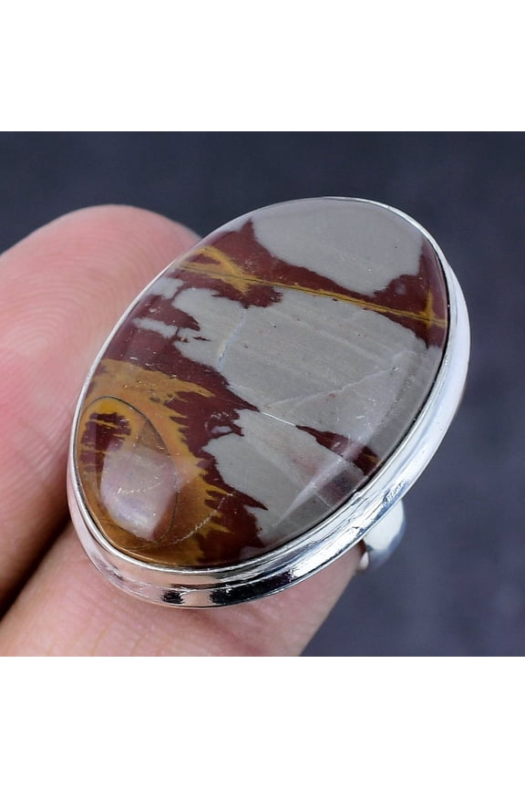 Natural Noreena Jasper Gemstone Handmade 925 Steling Silver Ring Size 7