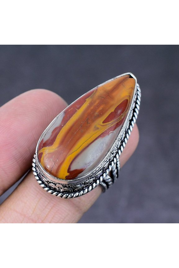 Natural Noreena Jasper Gemstone Handmade 925 Sterling Silver Ring Size 7