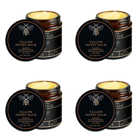 Natural Nourishing Moisturizing Tallow Honey Balm Soft Smooth Skin Moisturizer Organic Grass Fed Tallow Balm