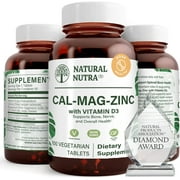 Natural Nutra Calcium Magnesium Zinc Supplement with Vitamin D3 for Bone Strength - 100 Count