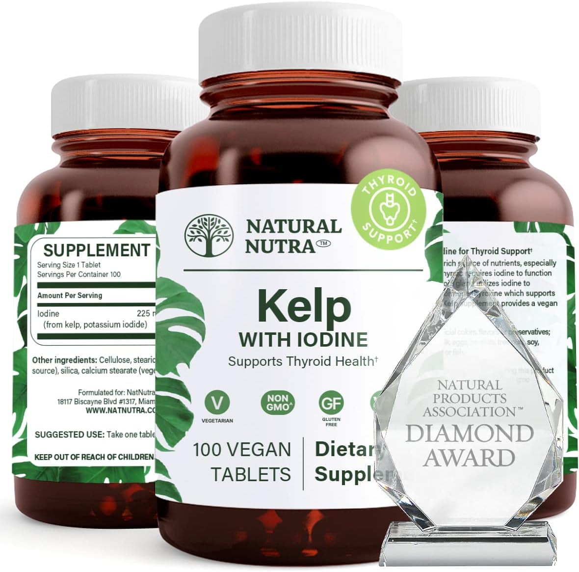 Natural Nutra Sea Kelp Iodine Supplement for Thyroid Support and Immune