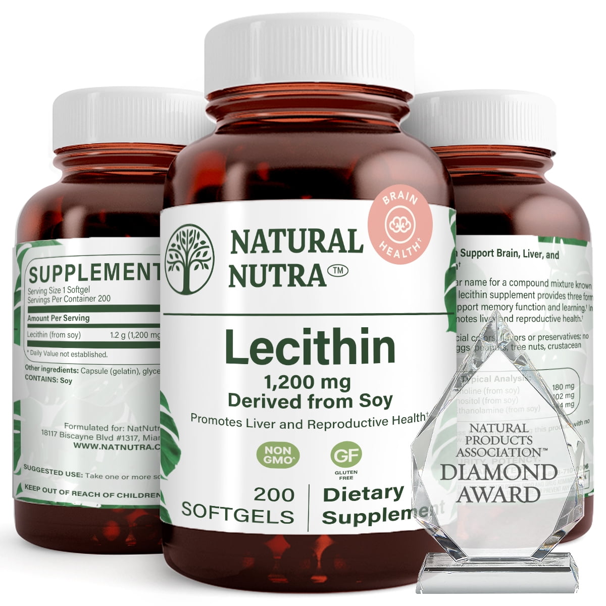 Natural Nutra Soy Lecithin, 1200 Mg Promote the Liver and Reproductive