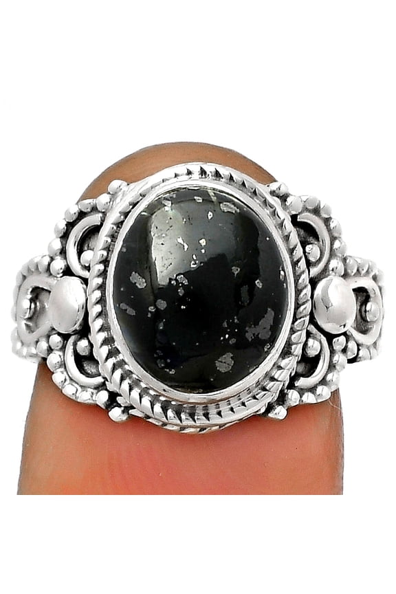 Natural Nuummite 925 Sterling Silver Ring s.7.5 Jewelry R-1170 SDR179423
