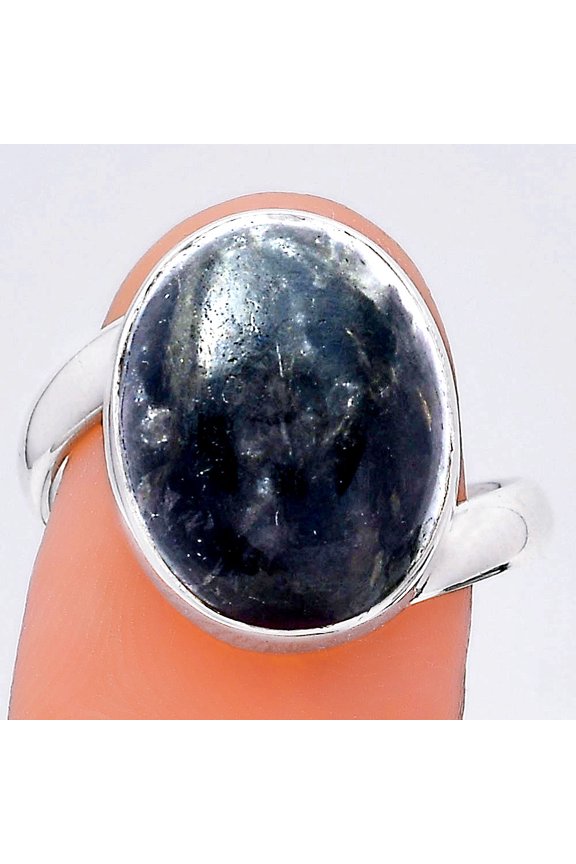Natural Nuummite 925 Sterling Silver Ring s.7.5 Jewelry R-1232 SDR247104