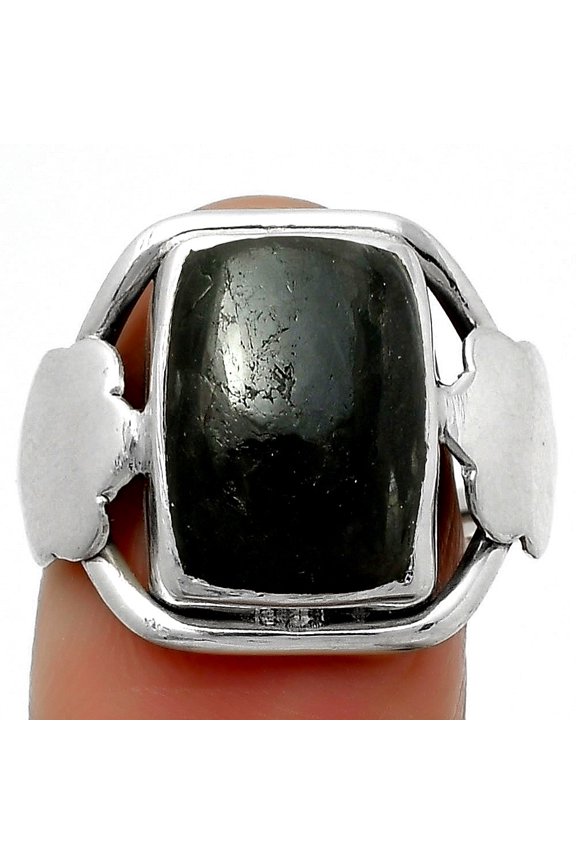 Natural Nuummite 925 Sterling Silver Ring s.8.5 Jewelry R-1497 SDR168331