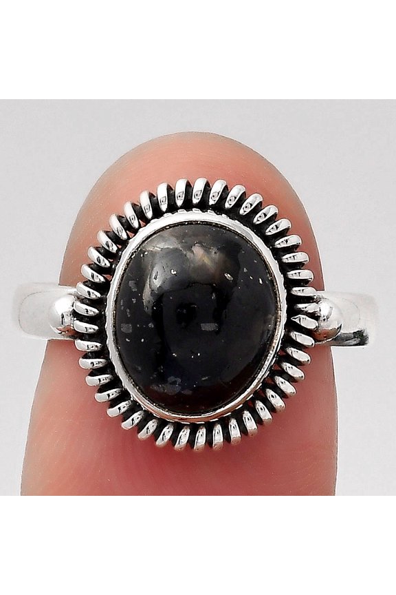 Natural Nuummite 925 Sterling Silver Ring s.8 Jewelry R-1279 SDR246004