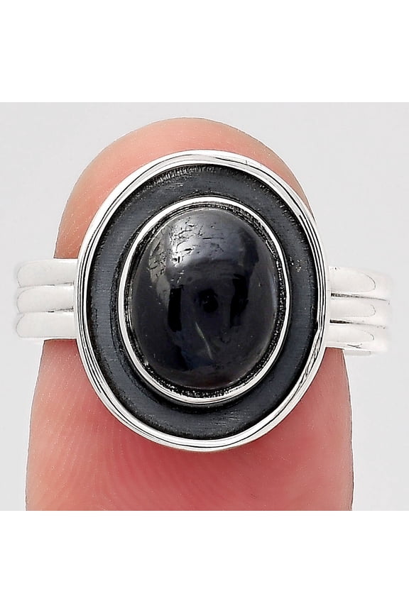Natural Nuummite 925 Sterling Silver Ring s.8 Jewelry R-1468 SDR246642
