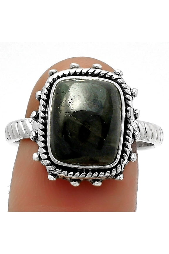 Natural Nuummite 925 Sterling Silver Ring s.9 Jewelry R-1332 SDR161429