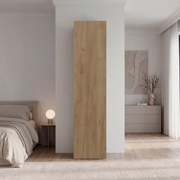 Natural Oak 4 Shelves Storage Cabinet