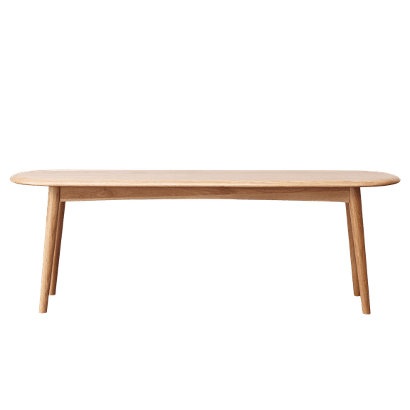 Natural Oak Dining Bench Table Bench With Half-Round Design For Living Room