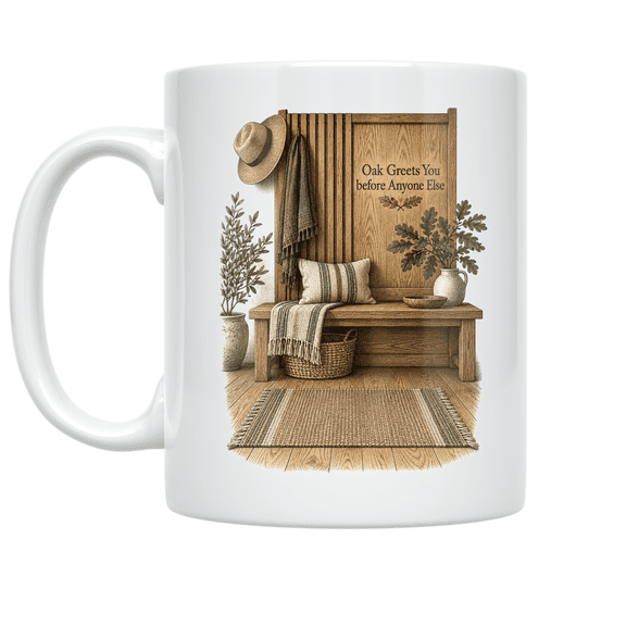 Natural Oak Entryway Design - Interior Stylist - 11 oz Ceramic Coffee Mug