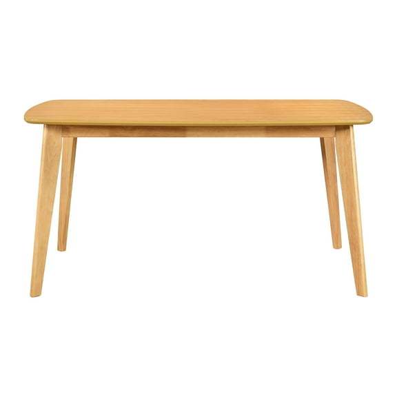 Natural Oak Finish Dining - 6, Wood, Casual Elegance Table For 6 Wooden Furniture Room