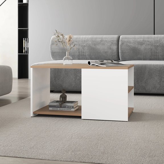 Natural Oak Finish, Two - Shelf Storage / Ideal for Storage in Main Living Space