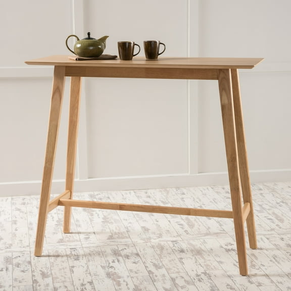Natural Oak Finish Wood Bar Table, 17.72 in x 47.24 in x 42.01 in