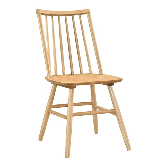 Natural Oak Wood Side Chairs Of 2, Chic Curved , For Casual Dining Chairs, Finish, Room Furniture