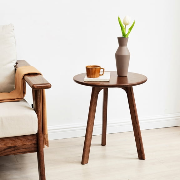 Natural Oak Wood Structure | Can Be Used as Makeup or Snack Table | Reliable Three - legged Design