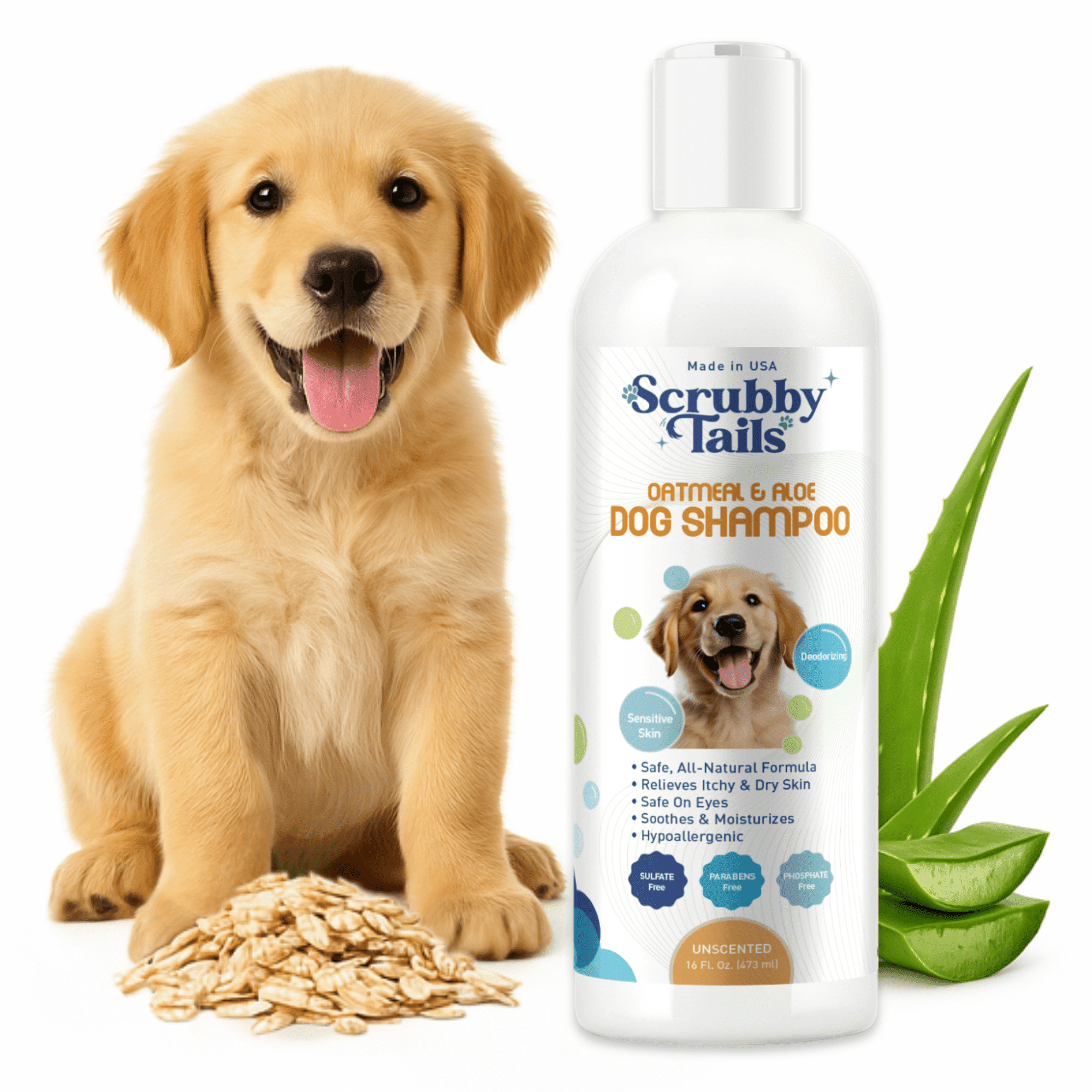 Scrubby Tails Organic Dog Shampoo Puppy Shampoo for Itchy Skin