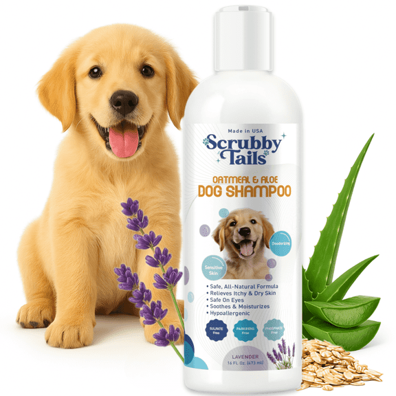 Natural Oatmeal & Aloe Vera Dog Shampoo for Sensitive Skin, Dry & Itchy Skin Relief, Made in USA, 16oz (Lavender)