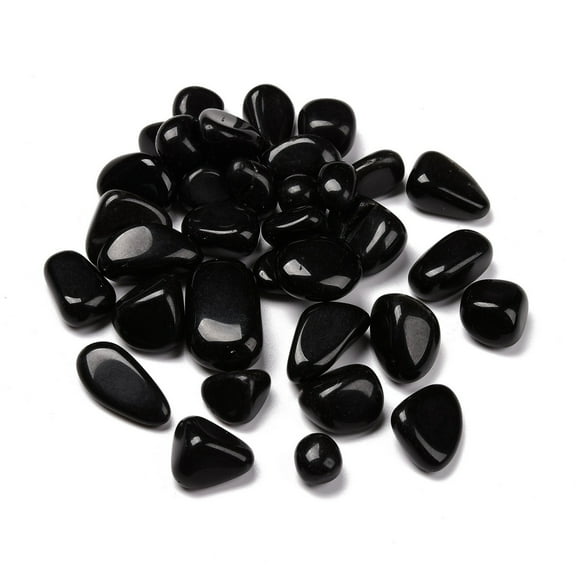Natural Obsidian Beads No Hole Nuggets Tumbled Stone Healing Stones for 7 Chakras Balancing Crystal Therapy Meditation Reiki Vase Filler Gems 9~45x8~35x4~30mm about 47~143pcs/1000g
