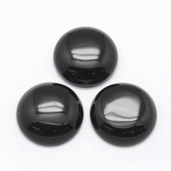 Natural Obsidian Cabochons Flat Round 24.5~25x4~7mm