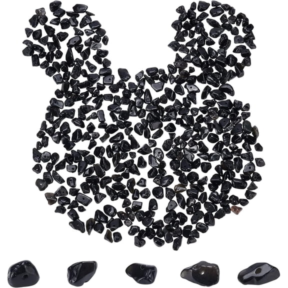 Natural Obsidian Chip Beads 5~8x5~8mm Hole: 1mm 400pcs/box