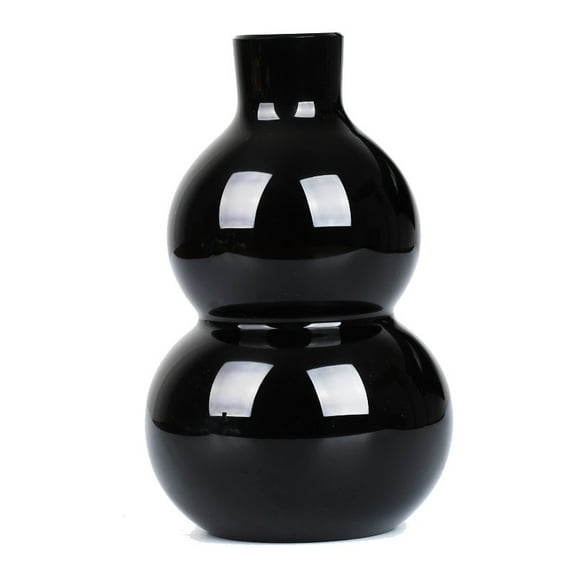 Natural Obsidian Gourd Figurine, Handcrafted Stone Sculpture for Wealth, Protection, and Good Luck