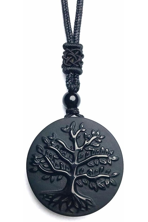 Natural Obsidian High-Quality Necklace Pendant Protection Amulet Stone for Men Women[f168]